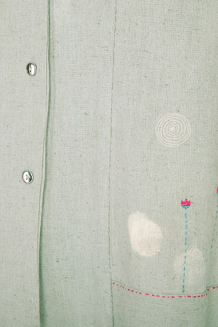 Teal Green Embroidered Top by IHA at Pernia's Pop Up Shop