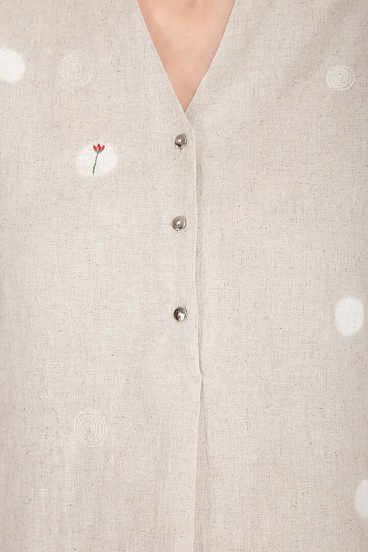 Natural Embroidered Shirt by IHA at Pernia's Pop Up Shop