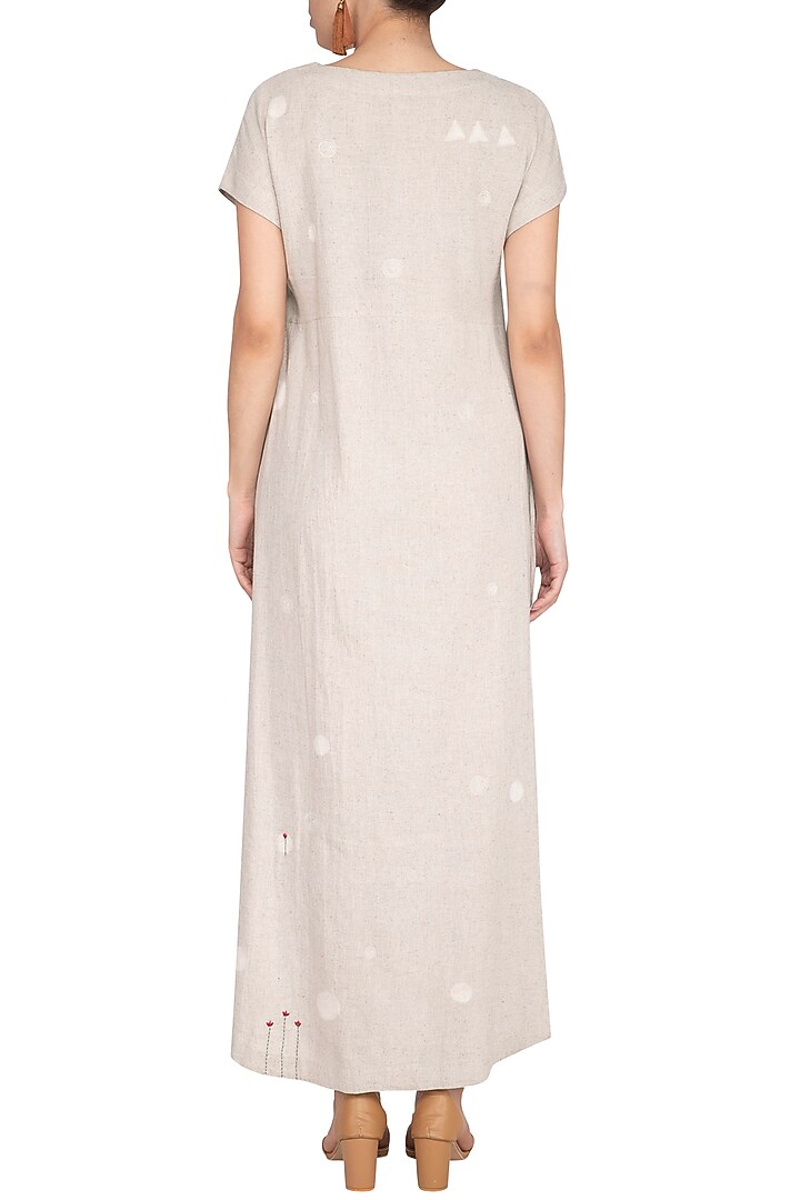 Natural Embroidered Maxi Summer Dress by IHA at Pernia's Pop Up Shop