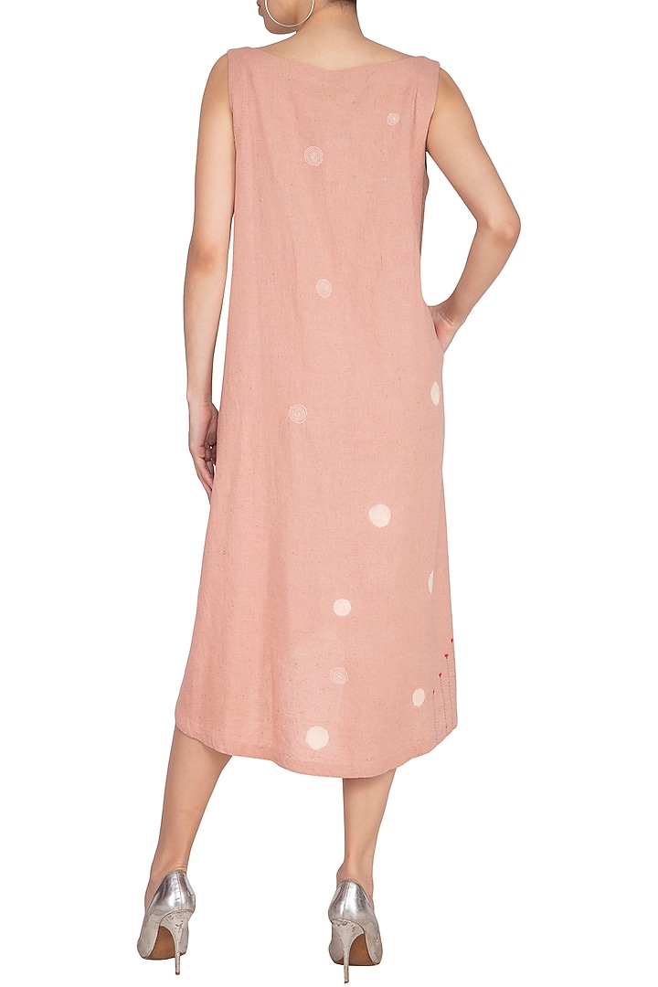 Dusty Pink Embroidered A-line Summer Dress by IHA at Pernia's Pop Up Shop