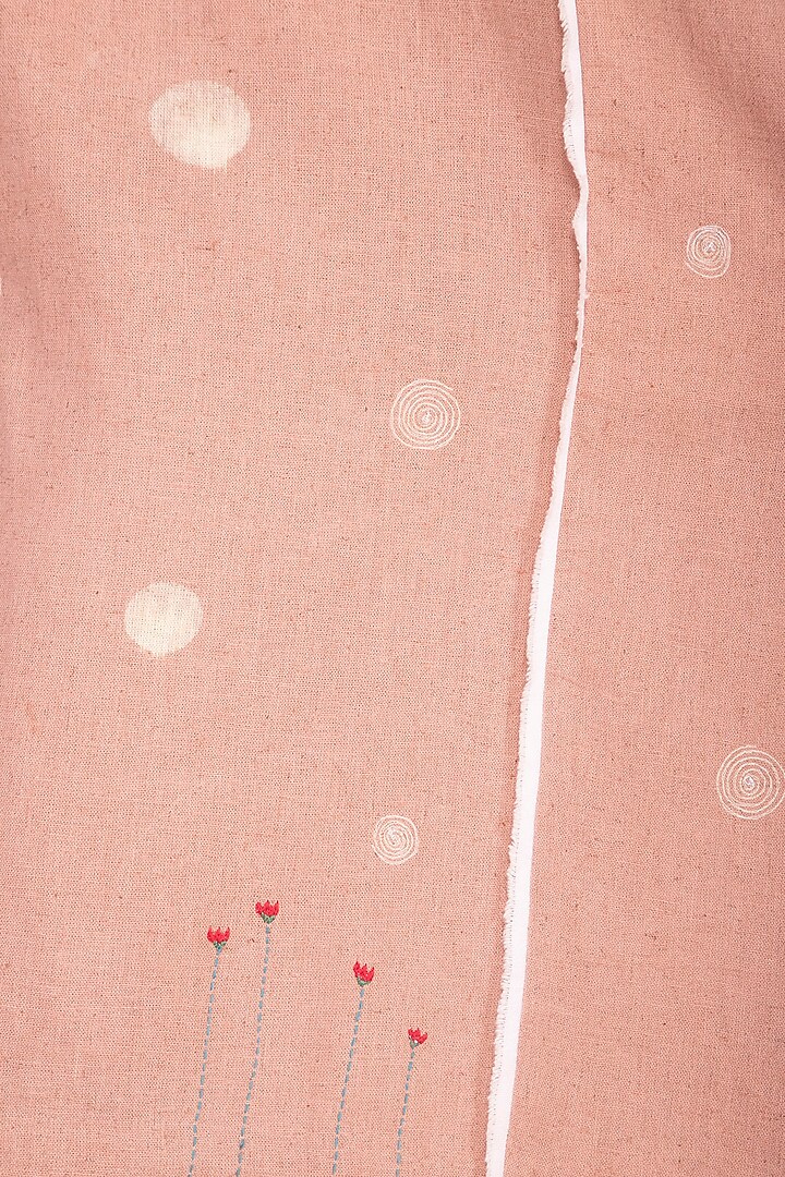 Dusty Pink Embroidered A-line Summer Dress by IHA at Pernia's Pop Up Shop