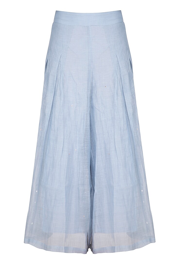 Powder Blue Embroidered Kurta With Palazzo Pants by IHA at Pernia's Pop Up Shop