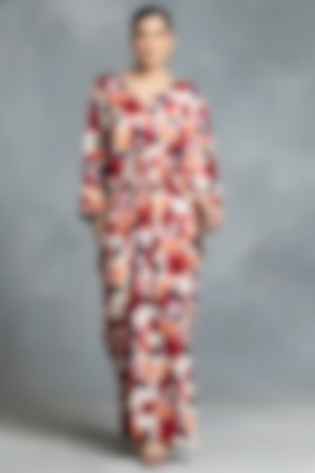 Multi-Colored Cotton Hand Embroidered & Printed Kaftan by IKKA by Kanika Saluja at Pernia's Pop Up Shop