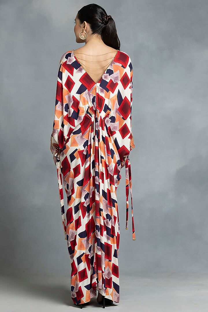 Multi-Colored Cotton Hand Embroidered & Printed Kaftan by IKKA by Kanika Saluja at Pernia's Pop Up Shop