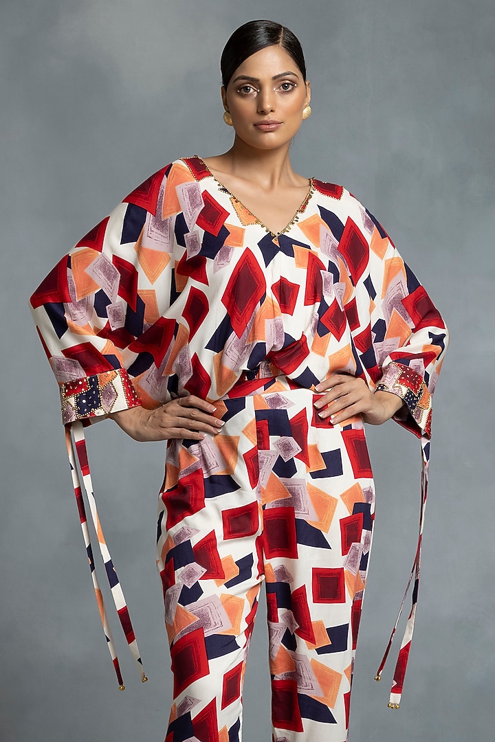 Multi-Colored Cotton Geometric Printed Co-Ord Set by IKKA by Kanika Saluja at Pernia's Pop Up Shop