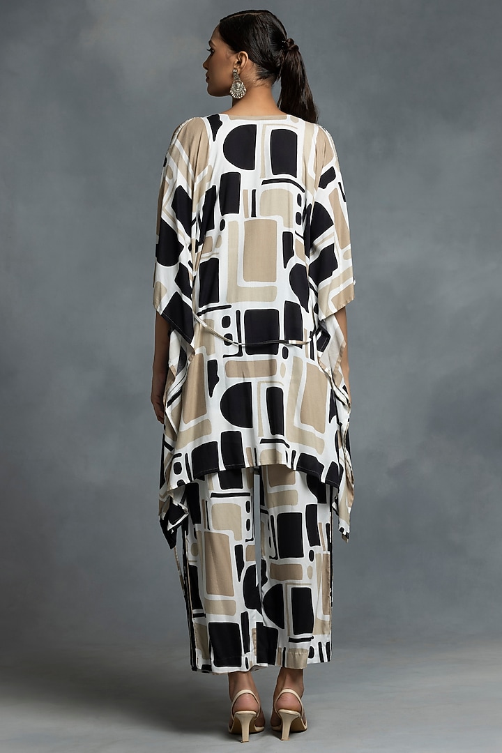 Beige & Black Cotton Hand Embroidered Tunic Set by IKKA by Kanika Saluja at Pernia's Pop Up Shop