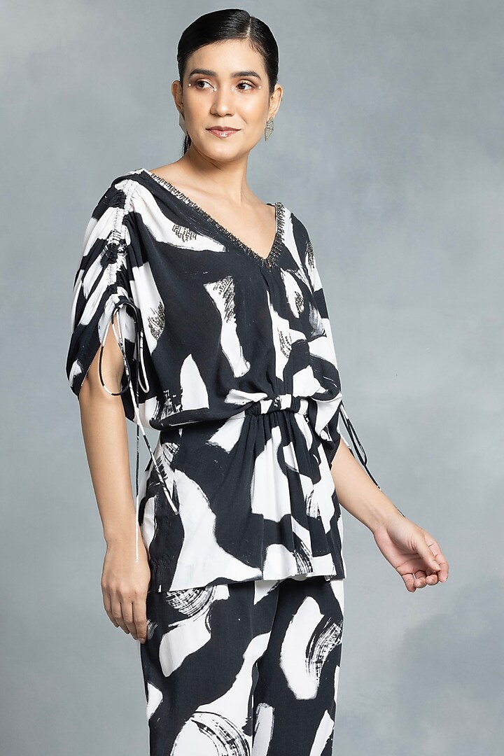 Black & White Cotton Printed Co-Ord Set by IKKA by Kanika Saluja at Pernia's Pop Up Shop