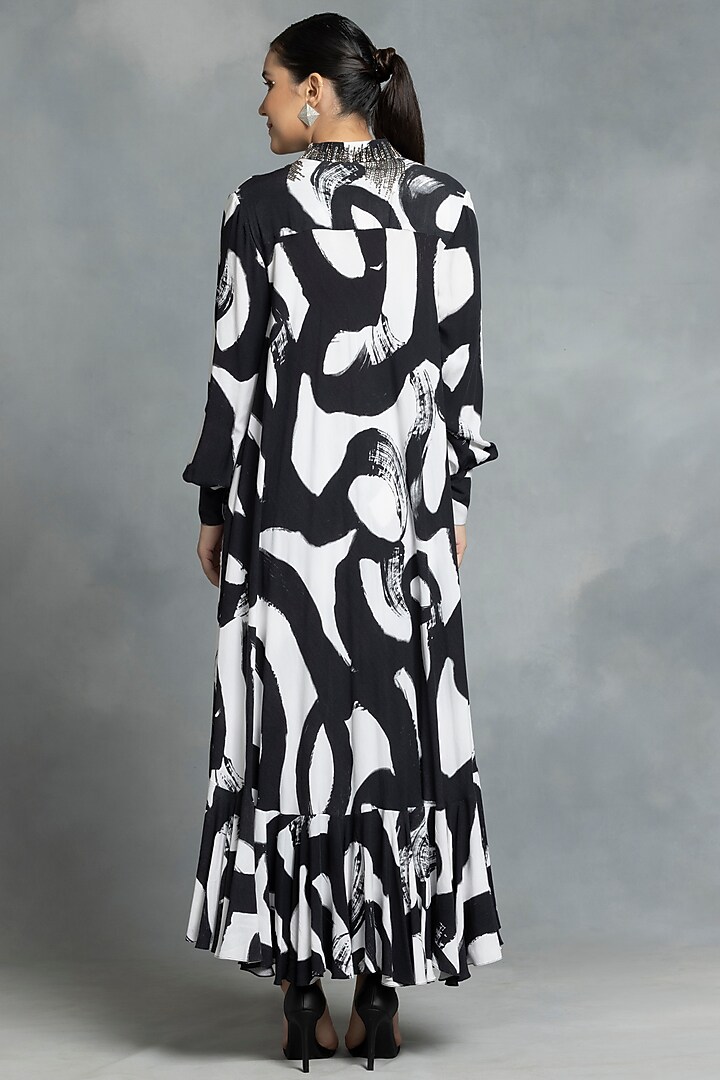 White & Black Cotton Hand Embroidered Tunic Set by IKKA by Kanika Saluja at Pernia's Pop Up Shop