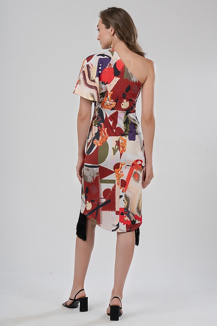 Multi-Colored Abstract Print Midi Summer Dress by IKI CHIC at Pernia's Pop Up Shop