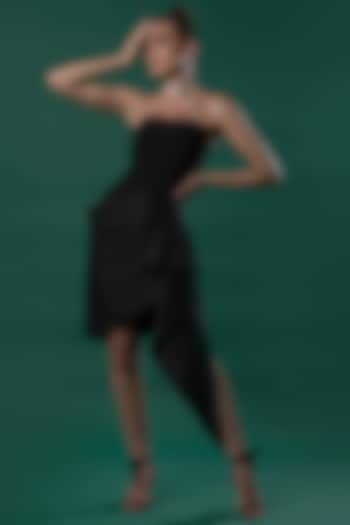 Black Polyester Off Shoulder Summer Dress by IKI CHIC at Pernia's Pop Up Shop