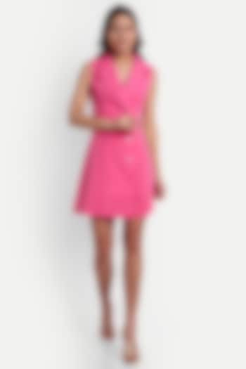 Pink Polyester Mini Blazer Summer Dress by IKI CHIC at Pernia's Pop Up Shop
