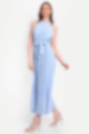 Light Blue Polyester Cotton Jumpsuit by IKI CHIC at Pernia's Pop Up Shop