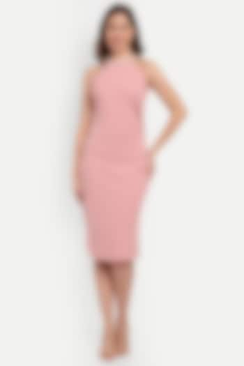 Pink Polyester Midi Dress by IKI CHIC at Pernia's Pop Up Shop