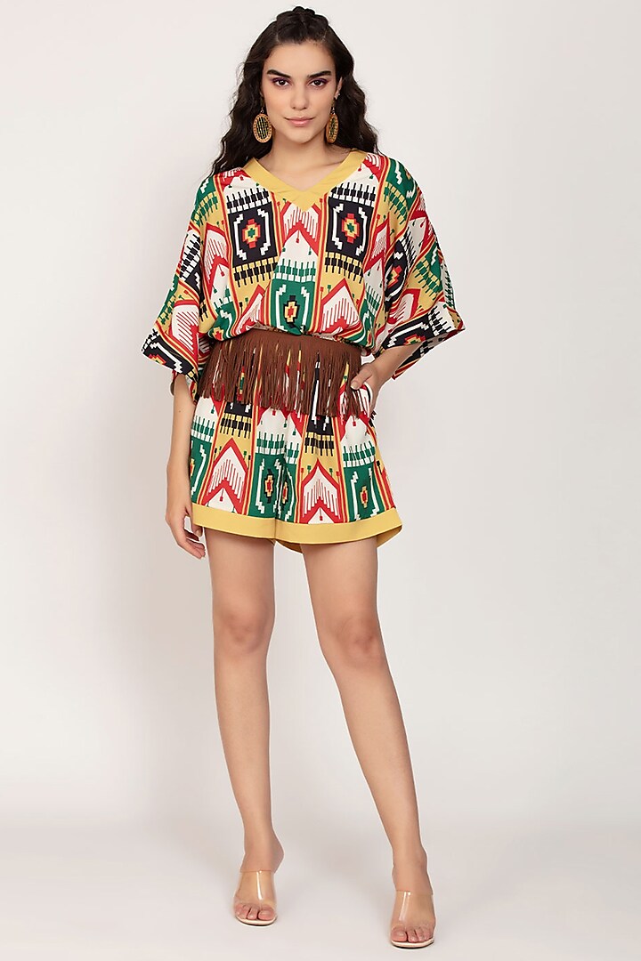 Multi-Colored Printed Playsuit by IKI CHIC