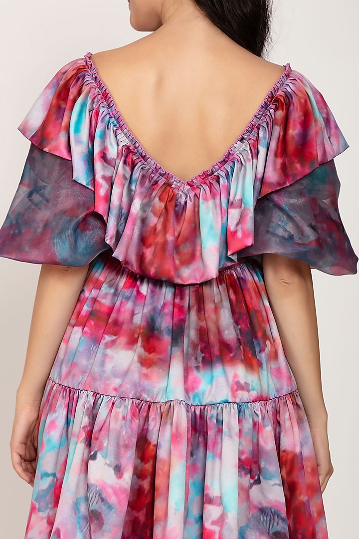 Pink & Blue Printed Summer Dress by IKI CHIC at Pernia's Pop Up Shop