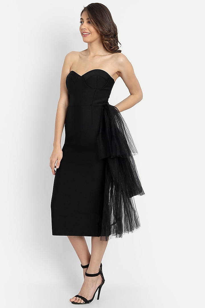 Black Bodycon Midi Summer Dress by IKI CHIC at Pernia's Pop Up Shop