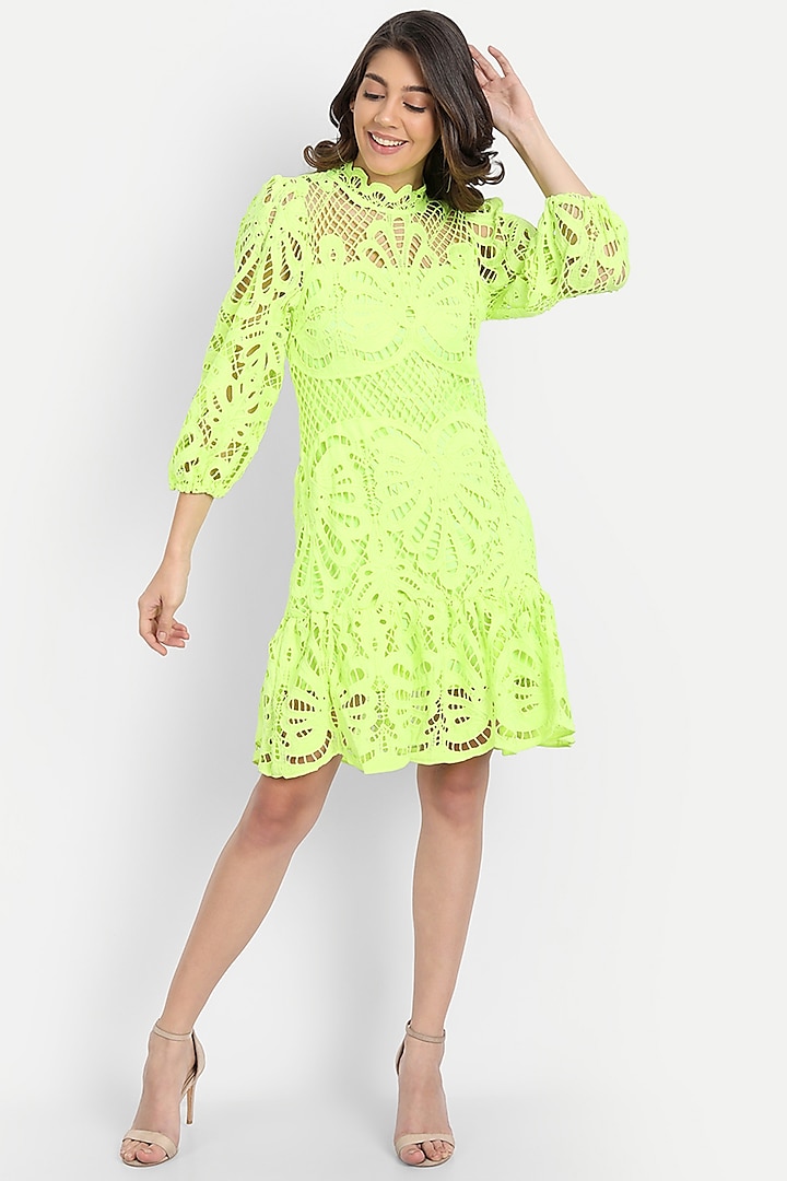 Green Lace Dress by IKI CHIC