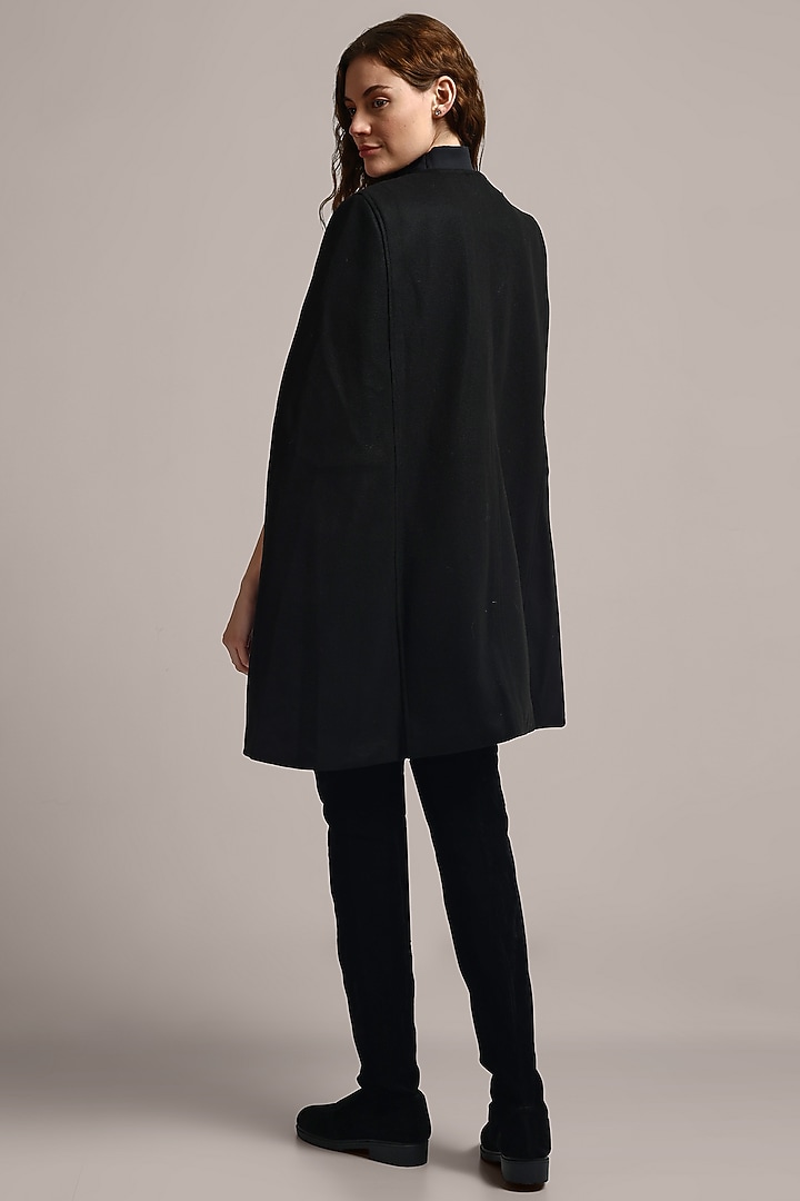 Black Woolen Cape by IKI CHIC at Pernia's Pop Up Shop