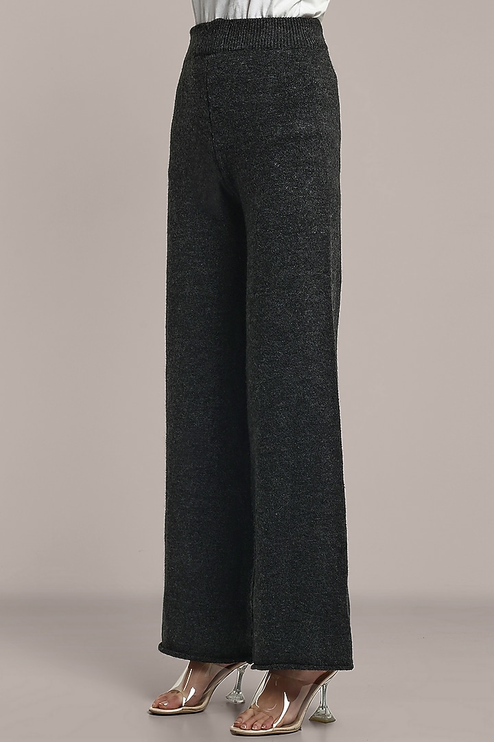 Dark Grey Woolen Knitted Cape Set by IKI CHIC at Pernia's Pop Up Shop