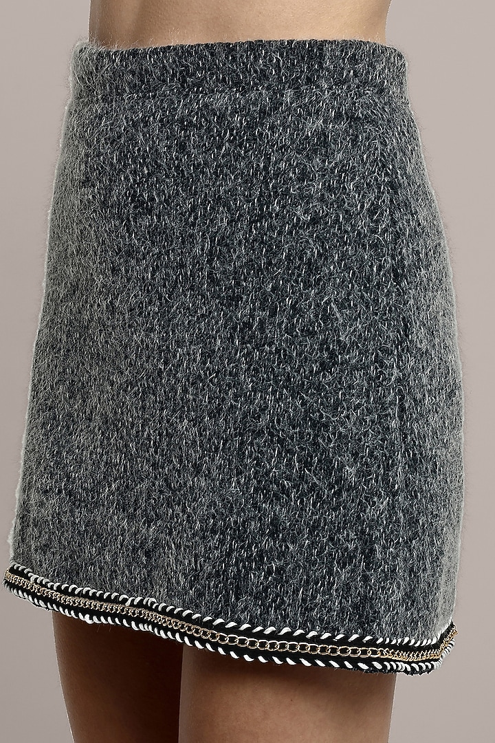 Grey Woolen Tweed Jacket Set by IKI CHIC at Pernia's Pop Up Shop