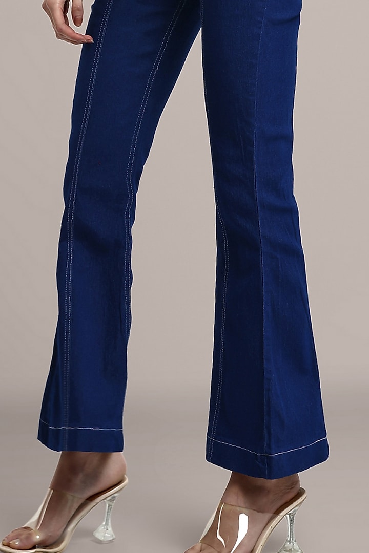 Blue Denim Double Breasted Blazer Set by IKI CHIC at Pernia's Pop Up Shop