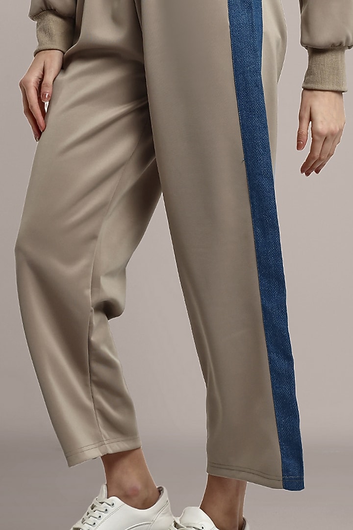 Beige Spandex & Polyester Jacket Set by IKI CHIC at Pernia's Pop Up Shop