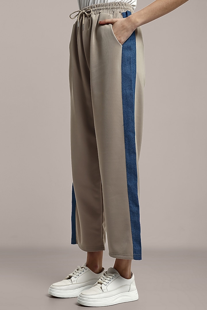 Beige Spandex & Polyester Jacket Set by IKI CHIC at Pernia's Pop Up Shop