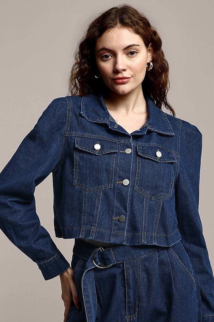 Blue Denim Jacket Set by IKI CHIC at Pernia's Pop Up Shop