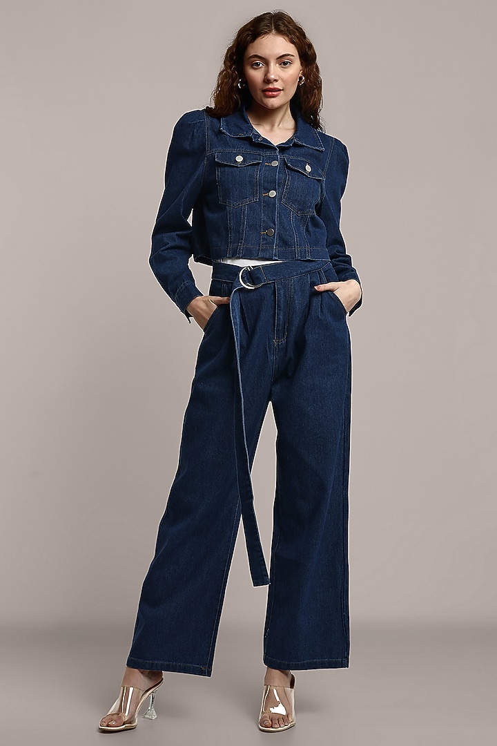 Blue Denim Jacket Set by IKI CHIC at Pernia's Pop Up Shop