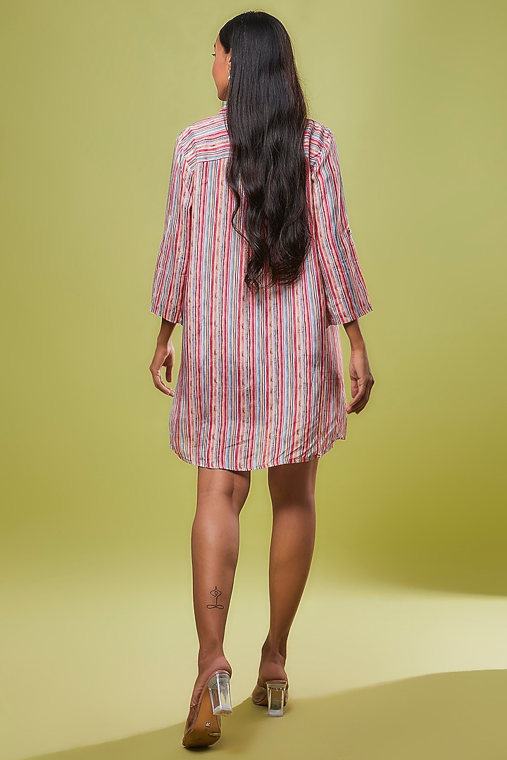 Pink Viscose Modal Digital Printed Tunic Shirt by IKSANA at Pernia's Pop Up Shop