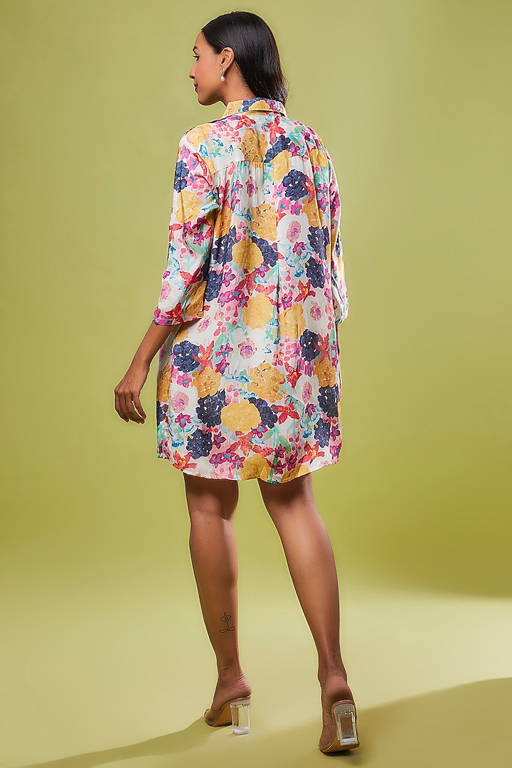 Pink Viscose Modal Digital Printed Tunic Shirt by IKSANA at Pernia's Pop Up Shop
