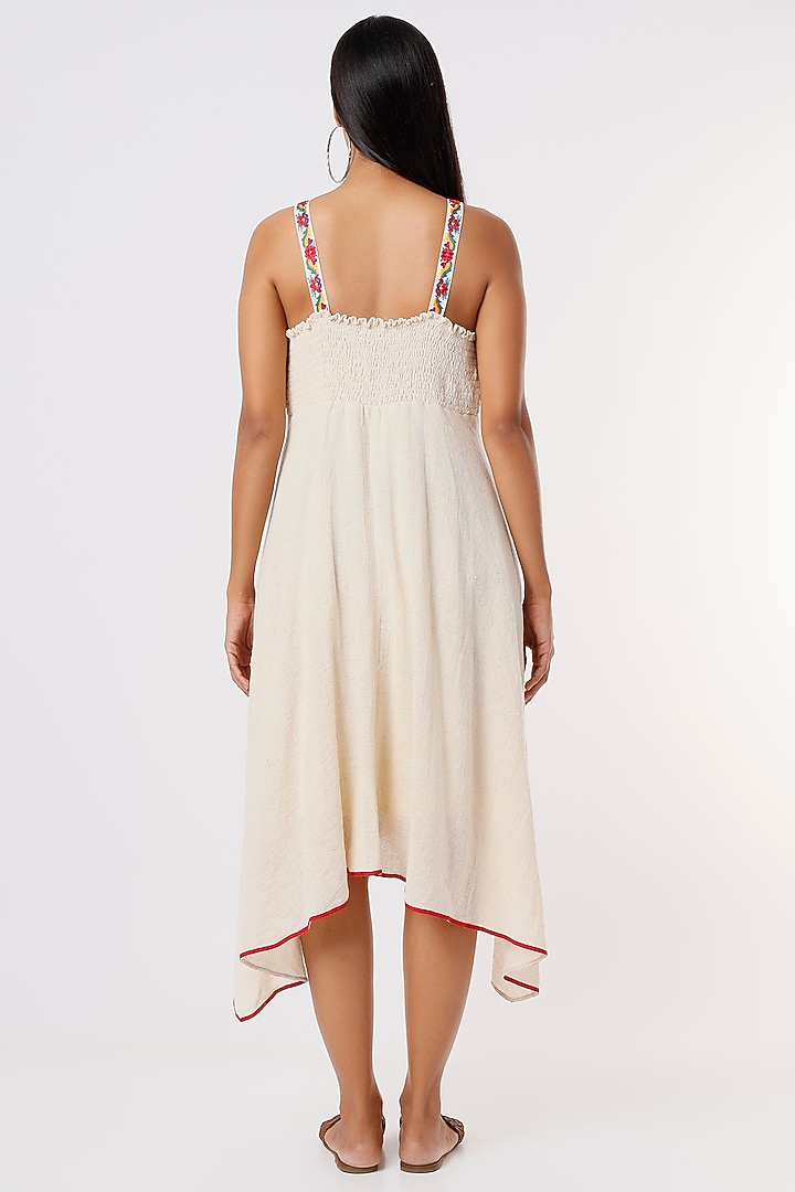 Ivory Embroidered Sun-Summer Dress by IKSANA at Pernia's Pop Up Shop