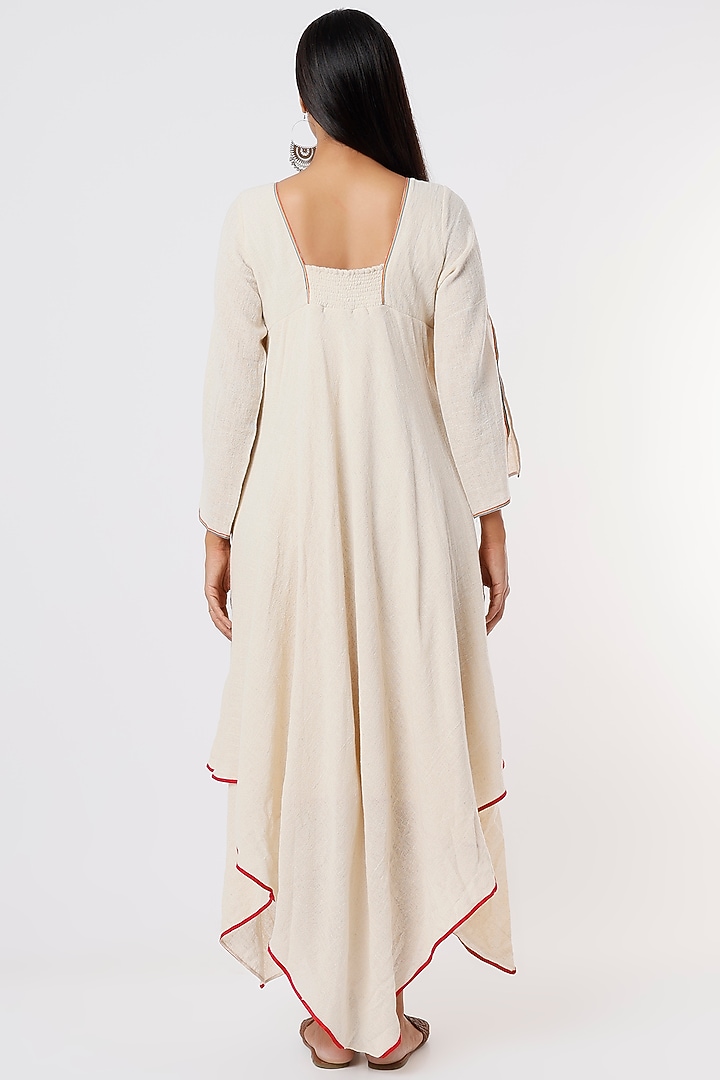 Off-White Aari Embroidered Summer Dress by IKSANA at Pernia's Pop Up Shop