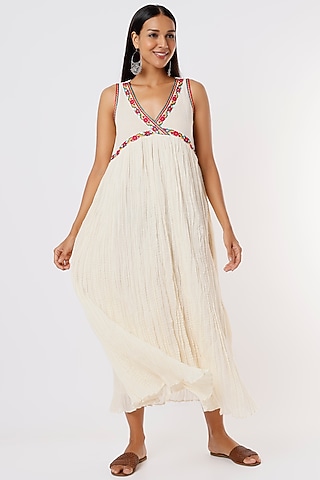Off-White Organic Cotton Dress by IKSANA