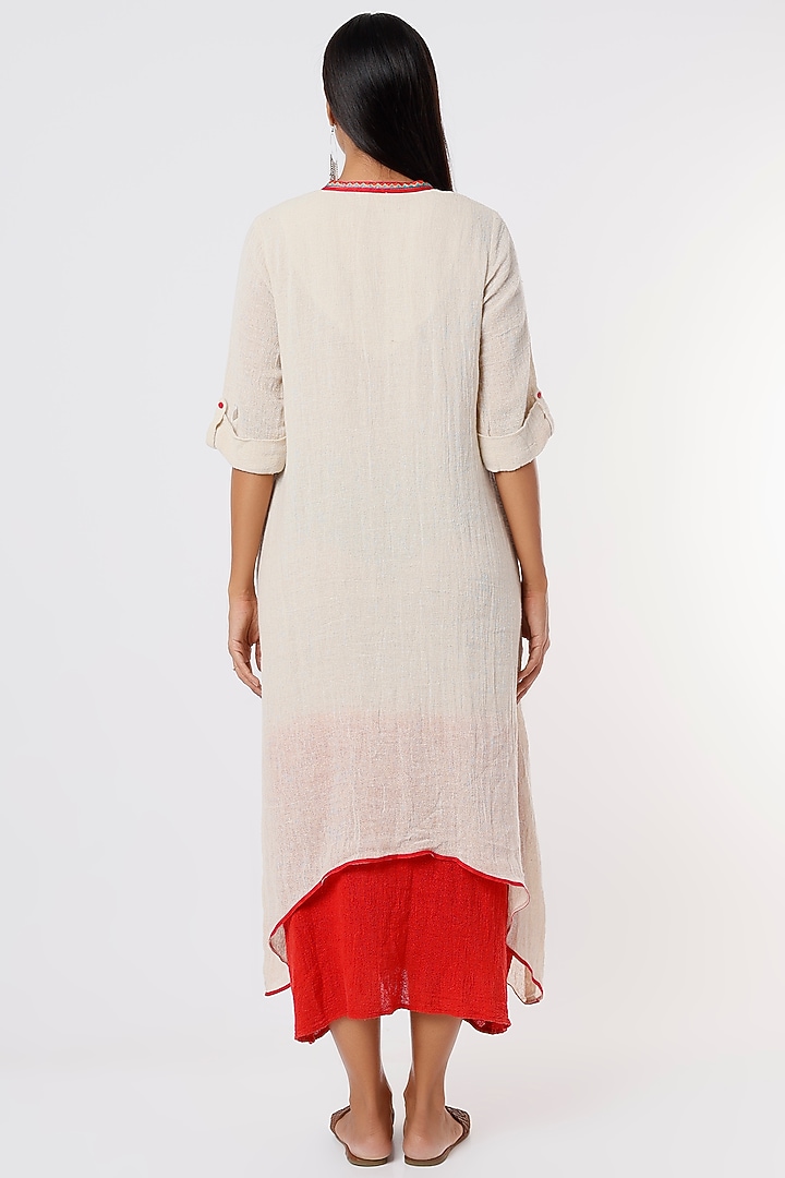Off-White Embroidered Summer Dress by IKSANA at Pernia's Pop Up Shop