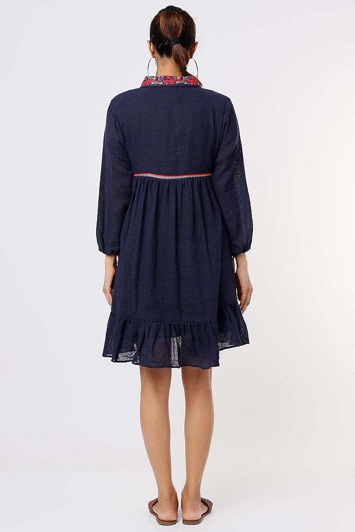 Navy Organic Cotton Summer Dress by IKSANA at Pernia's Pop Up Shop