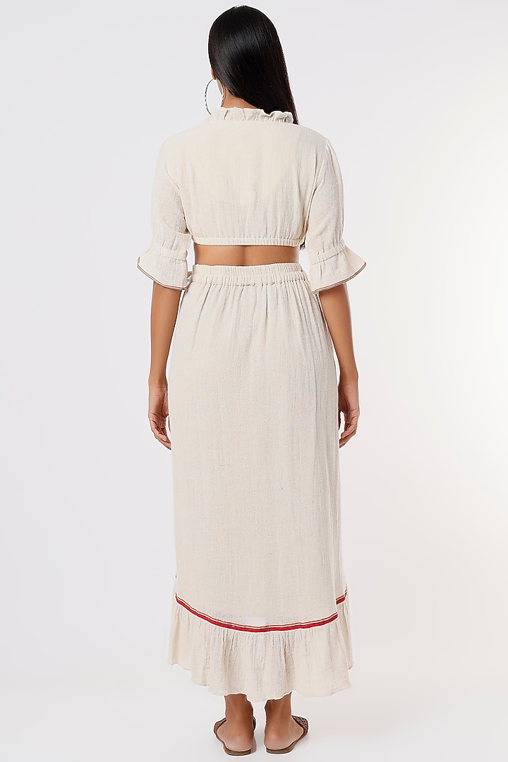 Off-White Organic Cotton Co-Ord Set by IKSANA at Pernia's Pop Up Shop