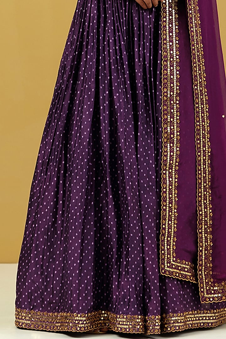 Purple Hand Embroidered Wedding Lehenga Set by Ikshita Choudhary at Pernia's Pop Up Shop