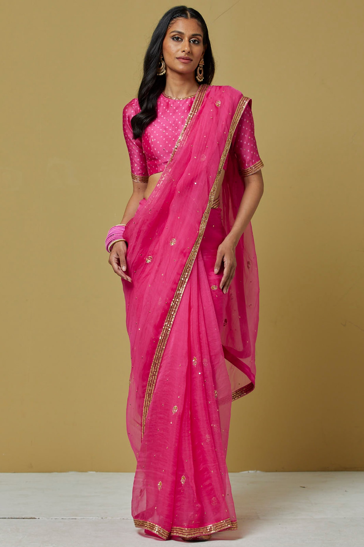 Yellow Plain Organza Checks Zari Woven Saree – TASARIKA - India's Most  Loved Sarees!