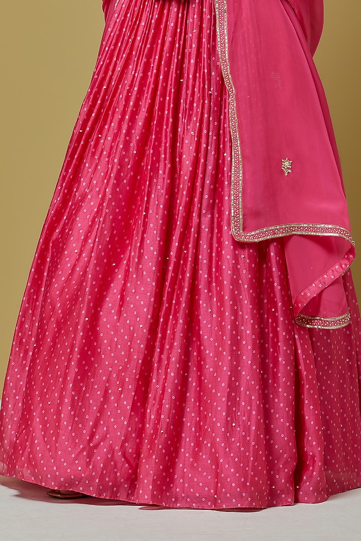 Pink Chanderi Lehenga Set by Ikshita Choudhary at Pernia's Pop Up Shop