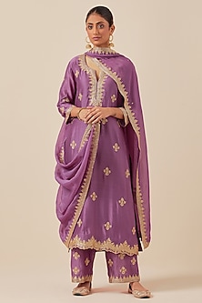 Blue Kurta Ghiccha silk Chudidaar