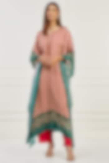 Pink & Green Printed Kaftan Set by Ikshita Choudhary at Pernia's Pop Up Shop