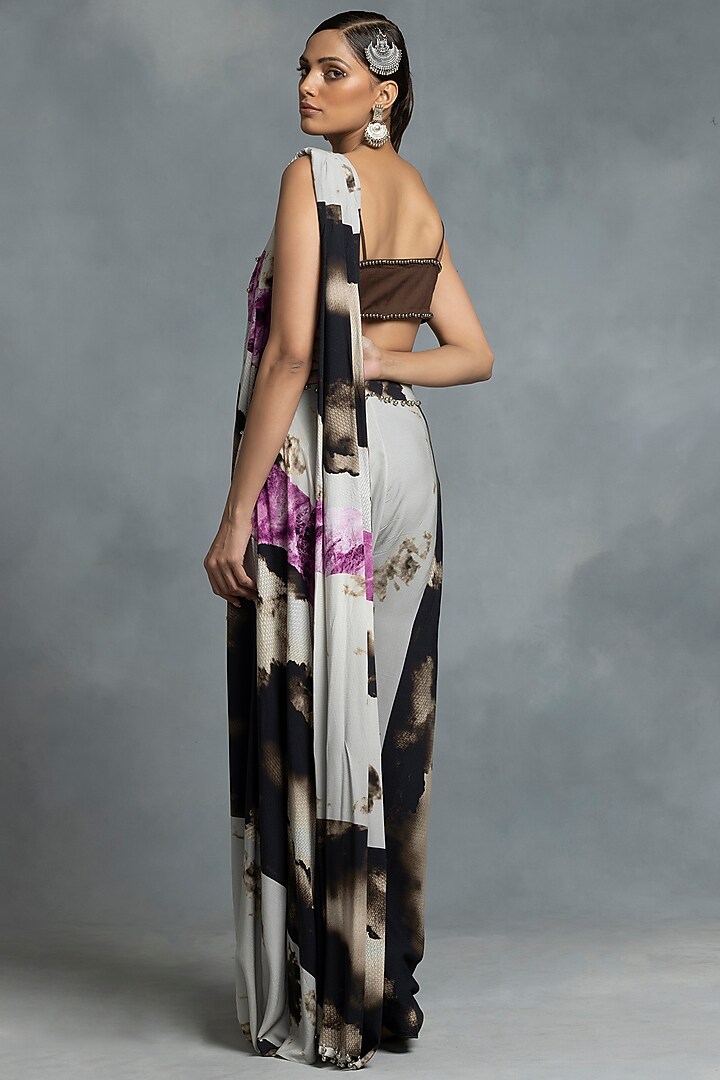 Multi-Colored Cotton Printed Draped Wedding Saree Set by IKKA by Kanika Saluja at Pernia's Pop Up Shop