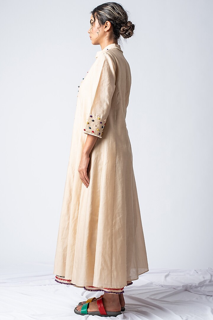 Beige Embroidered Kurta Set by ILk by Shikha and Vinita at Pernia's Pop Up Shop