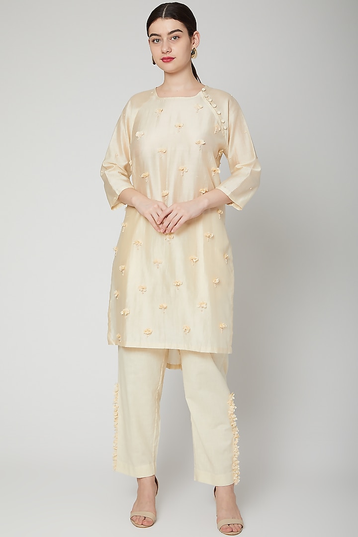 Off White Embroidered Tunic Set by ILK by Shikha and Vinita
