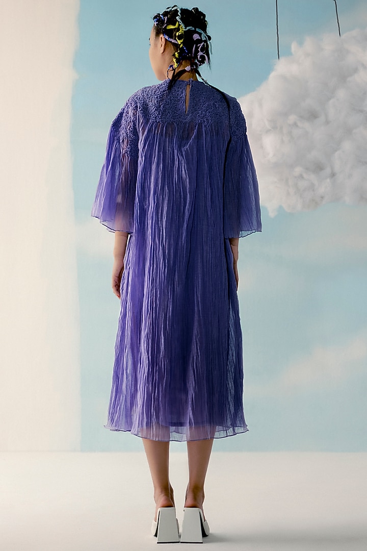 Orchid Chanderi Smocked Summer Dress by ILK by Shikha and Vinita at Pernia's Pop Up Shop