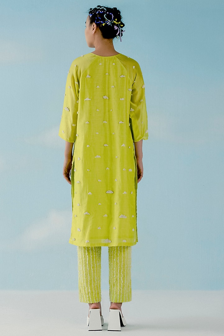 Neon Yellow Striped Pants by ILK by Shikha and Vinita at Pernia's Pop Up Shop