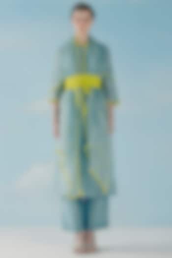 Ice Blue Chanderi Kurta Set by ILK by Shikha and Vinita at Pernia's Pop Up Shop