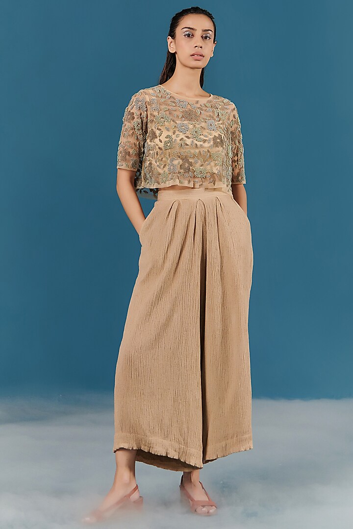 Bronze Embroidered Top by ILK by Shikha and Vinita