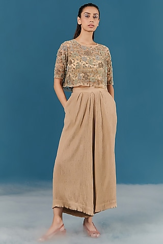 Bronze Embroidered Top by ILK by Shikha and Vinita